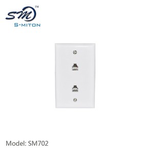 Plaque murale double blanche en promotion avec deux prises <span class=keywords><strong>RJ45</strong></span> <span class=keywords><strong>ou</strong></span> <span class=keywords><strong>RJ11</strong></span> - Product Image 2