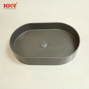 Lavabo de Baño de Diseño Moderno KKR, Lavabo de Superficie Sólida de Piedra Artificial con Cubierta de Atone - Product Image 2