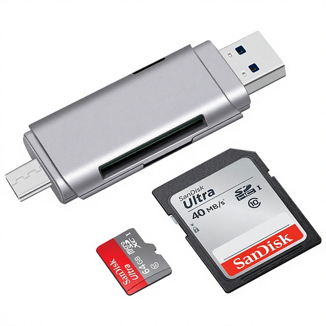 New USB 3.0 Type-C Dual-Head SD/TF Card Reader 2-in-1 Multi-Purpose for Computers and Smartphones in Stock