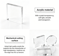 Présentoirs carrés en acrylique transparent, supports en blocs cubiques transparents pour bijoux, mini-figurines, cosmétiques et vitrines de vente au détail