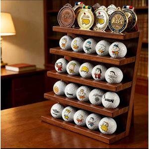 Estante de Almacenamiento de Madera de Múltiples Niveles, 5 Pisos, Exhibidor de Escritorio para Medallas, Pelotas de Golf, Coleccionables, Organización - Product Image 1