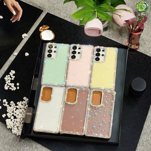 Ultra lusso Bling strass con diamanti IMD custodia in cristallo TPU ragazze Cover posteriore per <span class=keywords><strong>Samsung</strong></span> A16 S25 per iPhone 16 custodie - Product Image 2