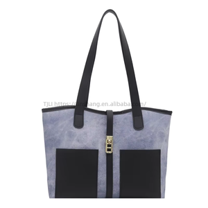 Sac à main tendance, nouveau modèle, décontracté, rétro, grande capacité, sacs à bandoulière en PU, couleur contrastée, élégant, sac fourre-tout pour femme - Product Image 5