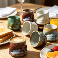 Tasses à eau créatives en céramique de porcelaine, effet four, très demandées, pour hôtels, restaurants, mariages, fêtes et thés de l'après-midi