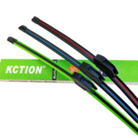 Kction Nouveau type de lames d'essuie-glace multifonctionnelles à rayures colorées en gros avec lame d'essuie-glace en verre souple pour le nettoyage des vitres