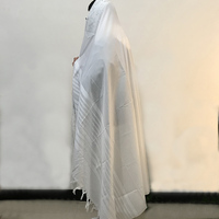 Vente en gros et conception de logo personnalisée grande taille 140x190 cm châle de prière Talit messianique couleur blanche Talit juif d'Israël