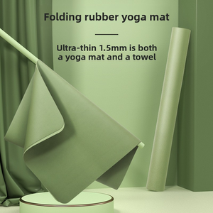 Housse <span class=keywords><strong>de</strong></span> <span class=keywords><strong>tapis</strong></span> <span class=keywords><strong>de</strong></span> <span class=keywords><strong>yoga</strong></span> en caoutchouc naturel pliable en PU givré, sangle <span class=keywords><strong>de</strong></span> transport, portable, <span class=keywords><strong>ultra</strong></span>-léger, 1,5 mm, absorption instantanée <span class=keywords><strong>de</strong></span> la transpiration, séchage rapide - Product Image 1
