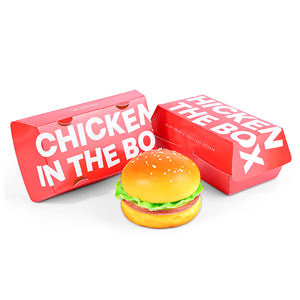 Logo personnalisé à emporter de qualité alimentaire coréen papier Hot Dog à emporter français poulet frit Carton Burger boîte impression - Product Image 3