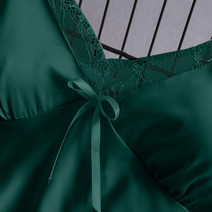 Trajes de noche para mujer Pantalones cortos de seda Conjunto corto de seda para mujer Vestido de seda de sensación de lujo transpirable para ropa de noche - Product Image 4