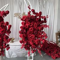 Perlengkapan dan Bahan Florist IFG 120*55cm Bunga Pernikahan Artifisial Merah Latar Belakang Dekoratif untuk Dekorasi Pernikahan