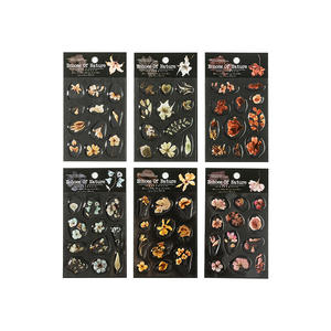 1 autocollant par paquet, série Échos de la nature, thème fleurs séchées, autocollants en résine transparente pour <span class=keywords><strong>collage</strong></span> de journal - Product Image 5