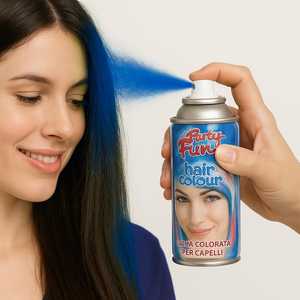 Spray colorante per capelli blu, lacca temporanea per feste e divertimento. - Product Image 5