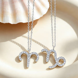 Collar <span class=keywords><strong>de</strong></span> Acero Inoxidable <span class=keywords><strong>de</strong></span> Lujo con los 12 Signos del Zodiaco, Collar Clásico con Colgante <span class=keywords><strong>de</strong></span> Plata y Circonita para Mujer, Regalos <span class=keywords><strong>de</strong></span> Joyería - Product Image 2