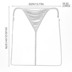Tanga de cadena artesanal brillante BINSHUO, cadena corporal multicapa con diamantes de imitación brillantes chapados en oro para ropa interior de Bikini - Product Image 5