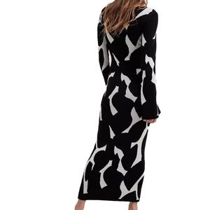 Vestido de Mujer al por Mayor, Personalizado, OEM, de Alta Calidad, Otoño e Invierno, Nuevo Vestido de Mujer, Suéter de Punto de Manga Larga, Vestido Largo - Product Image 3