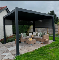 Système de toit à lames motorisées en aluminium pour balcon extérieur, gazebo de jardin, pavillon, pergola, éco-responsable et personnalisable, avec cadre en plastique