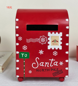 <strong>Christmas</strong> Decorative Mailbox Metal Santa North Pole Express <strong>Postbox</strong> for Indoor Outdoor Party Decor - Product Image 6