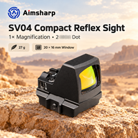 Lunette de visée à point rouge Aimsharp Optics SV04 20 mm, viseur réflexe réglable, viseur holographique LED pour la chasse et le tir, noir/tan