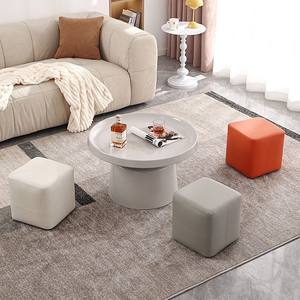 Square <b>Stool</b> Upholstered Soft Modern Minimalist Design Living Room Coffee Table Footstool Home Ottoman For <b>Children</b> And Adults - Product Image 2