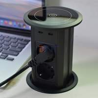 Nouvelle conception, double face, 4 prises AC, prises de courant escamotables, double chargeur USB A+C sans fil, 16A, bureau