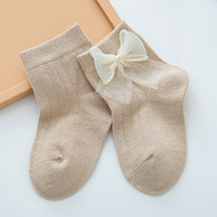 Nouveau nouveau-né bébé coton dentelle arc mignon chaussette respirant bébé enfants chaussettes douces