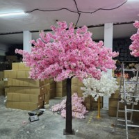 Künstliche Blumen Tischdekoration Baum Plastik Weiß-Rosa Kirschblütenbaum für Innen-Hochzeitsdekorationen