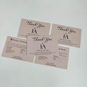 Tarjetas de Agradecimiento Rosadas Personalizadas al por Mayor con Logotipo para Ropa y Boutiques - Product Image 3
