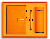 Cérémonie d'ouverture - Ensemble cadeau d'entreprise promotionnel de luxe en acier inoxydable avec impression UV - Thermos 3-en-1, stylo et carnet