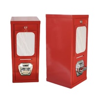 Glory Star One Column Mini Distributeur de cartes, autocollants, jetons et pièces de monnaie, rouge, avec support, capacité 150-180, sans alimentation