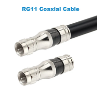 Connecteur de compression de type F RG11, étanche, en laiton, câble coaxial RG11, prise mâle F pour système vidéo CATV, satellite, CCTV, HDTV