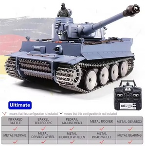 Heng Long 3818-1Pro Tiger I Heavy Tank, char allemand de la Seconde Guerre mondiale, modèle RC à chenilles en métal, échelle 1/16, voiture télécommandée de simulation - Product Image 3