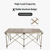 Table pliante légère en alliage d'aluminium, design moderne, hauteur réglable, résistante aux intempéries, personnalisable, pour le camping