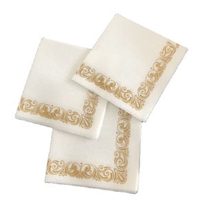 De como servilletas de cóctel 23X23xm 1ply Color blanco con patrón impreso para restaurante o fiesta - Product Image 1