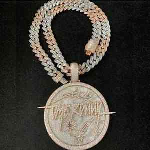 จี้สร้อยคอเงินแท้ 925 สไตล์วินเทจแบบกำหนดเองสำหรับผู้ชาย ฮิปฮอป ประดับเพชรโมอิสซาไนต์ VVS  แบบสั่งทำพิเศษ - Product Image 1