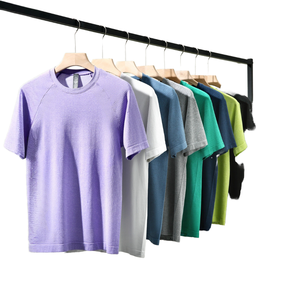 T-shirt d'été pour homme à manches courtes en tricot gaufré, tee-shirt décontracté personnalisé - Product Image 1