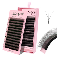 Kolay Yelpaze Kirpikler Doğal Uzun Sentetik Saç Mega Hacimli Hızlı Yelpaze 8-25mm Mat Hacimli Kolay Yelpaze Çıkarma Kirpik Uzatmaları