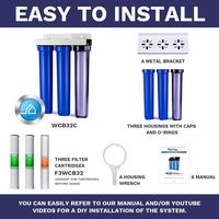 Système de filtration d'eau pour toute la maison OEM à 3 étapes, élimination de 99 % du chlore, filtration d'eau par bloc de carbone et de sédiments pour usage domestique