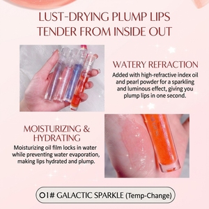 Brillo Labial Personalizado al por Mayor de Marca Privada, Brillo Labial Hidratante Holográfico con Purpurina, Aceite Labial Mágico Vegano Hidratante y Voluminizador - Product Image 2