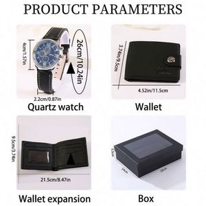 ชุดของขวัญสุดหรูสำหรับผู้ชาย ประกอบด้วยนาฬิกาแฟชั่น กระเป๋าสตางค์ พวงกุญแจ น้ำหอม เหมาะสำหรับเป็นของขวัญวันพ่อ วันวาเลนไทน์ วันเกิด บรรจุในกล่องของขวัญ - Product Image 2