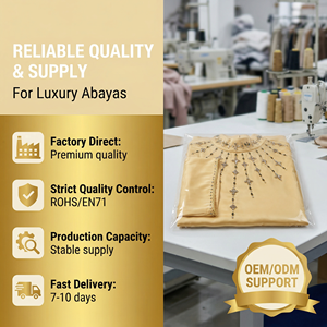 ชุดเดรสอิสลามประดับลูกปัดสำหรับผู้หญิง แขนกว้าง สำหรับงานทางการ ผู้ผลิต OEM - Product Image 6