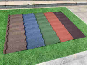 Azulejo romano moderno, azulejo de techo de metal recubierto de <span class=keywords><strong>pizarra</strong></span> de color, techo refractario impermeable duradero para apartamentos, casas, escuelas - Product Image 6