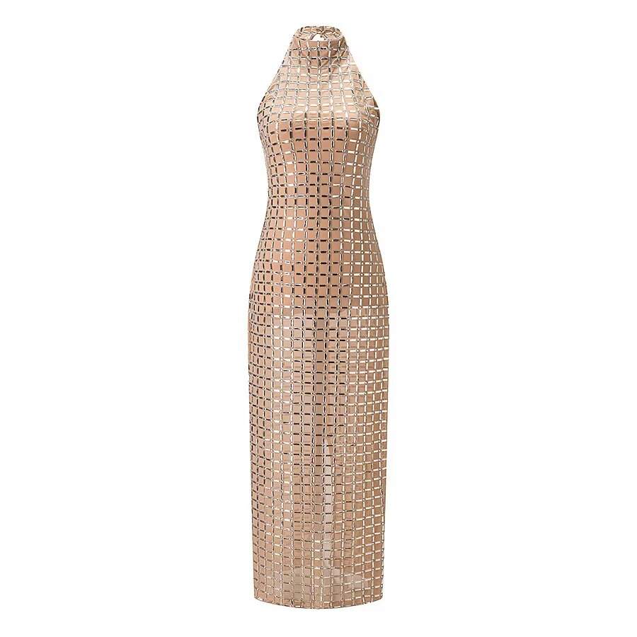 chinese dress ladies The Lilian Beige Floral Maxi Dress - All Dresses