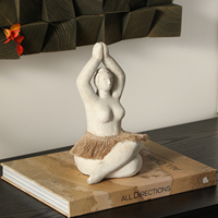 Figurine de yoga abstraite Wabi-Sabi en ciment, sculpture de table pour la décoration intérieure, ornement artisanal pour anniversaire de mariage