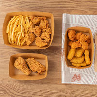Caja de Almuerzo Plegable Desechable Ecológica de Papel Kraft Marrón, Resistente a Grasa y Aceite, para Catering, Personalizable, para Fideos