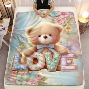 <b>Pink</b> Velvet Bunny Diamond Flannel <b>Blanket</b> <b>Throw</b> <b>Blanket</b> Nap <b>Blanket</b> Breathable Skin Friendly for Travel Camping Custom Print - Product Image 5