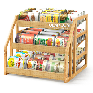 Có Thể Điều Chỉnh Bền Vững Tre Tủ Thức Ăn Có Thể Tổ Chức Giá Đứng Loại Thực Phẩm Lưu Trữ Kệ Với <span class=keywords><strong>Divider</strong></span> Thiết Kế Cho Tủ - Product Image 1