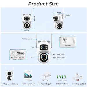 Telecamera di Sicurezza ICsee 2K 4MP con Doppio Obiettivo WIFI PTZ a 360°, Telecamera di <span class=keywords><strong>Sorveglianza</strong></span> Esterna Impermeabile con Doppio Obiettivo WIFI - Product Image 6