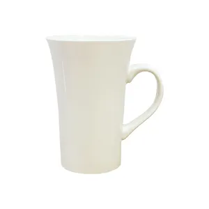 Tazza da caffè bianca normale in ceramica con Logo personalizzato ecologico OEM prezzo di fabbrica