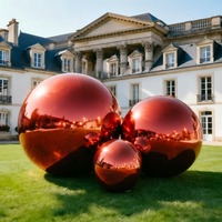 Boule miroir gonflable géante dorée brillante pour la décoration de scène d'événements
