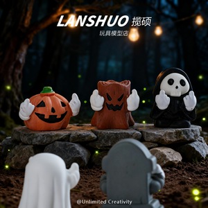Muñecos de resina de Halloween, figuras de dibujos animados para decoración del hogar, adornos de escritorio, accesorios DIY, estilo único, uso en interiores - Product Image 3